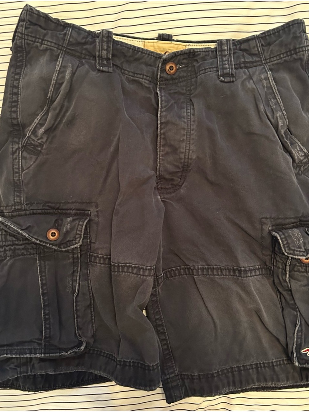 Hollister Navy Cargo Shorts with Utility Pockets
